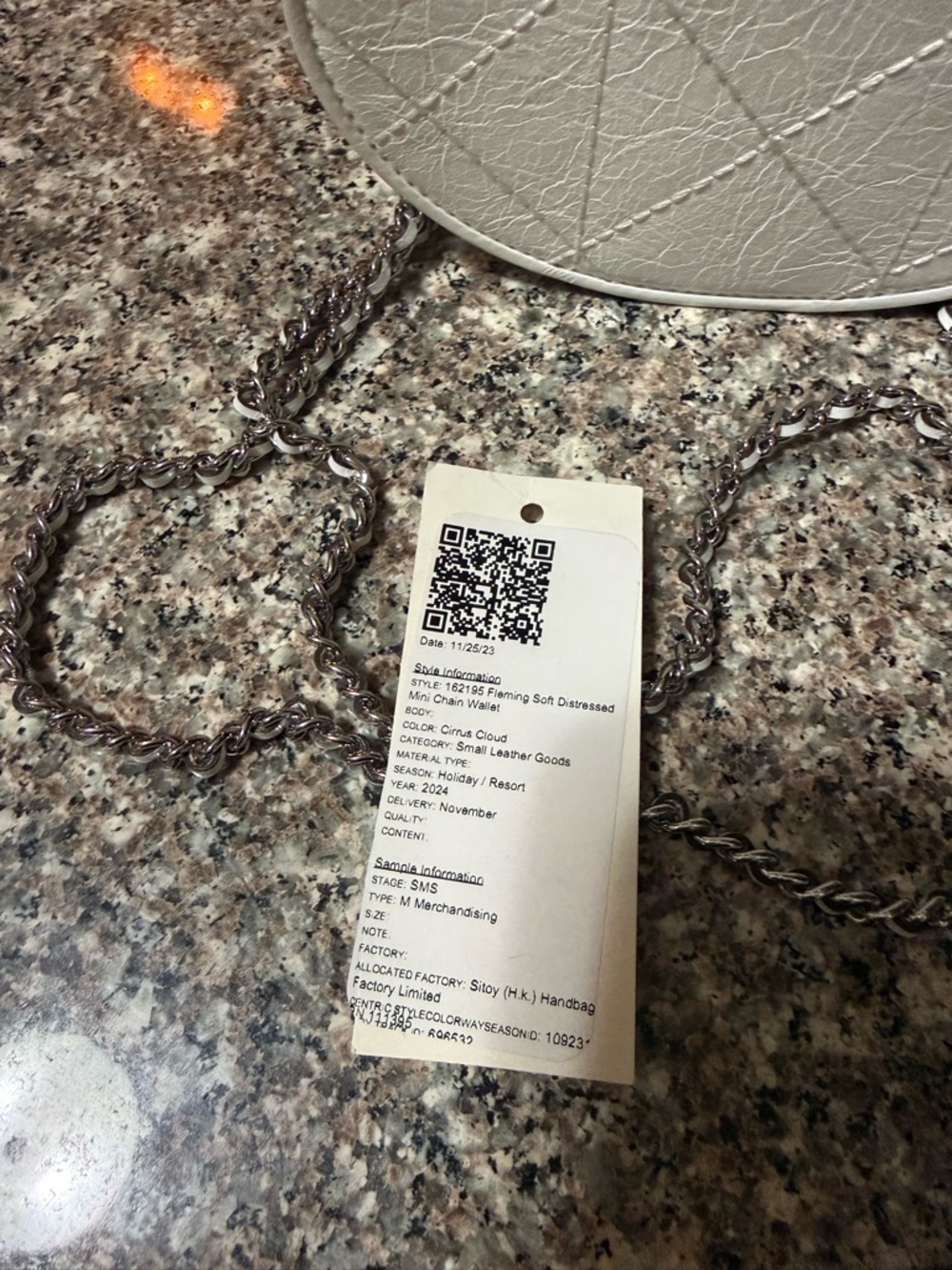 Tory Burch Fleming Soft Distressed Mini Chain Wallet - Picture 2 of 3